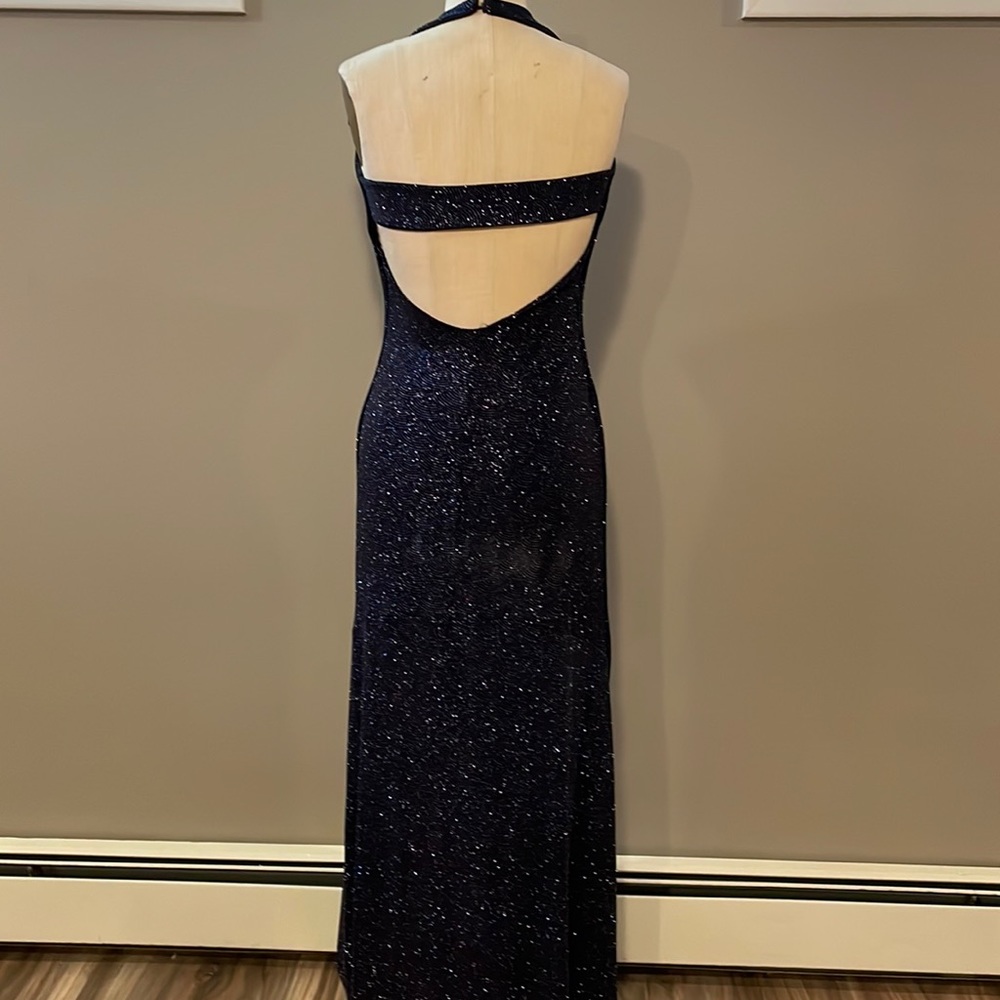 Glitter tank halter dark purple cocktail dress - handmade, beautiful! - Picture 5 of 7